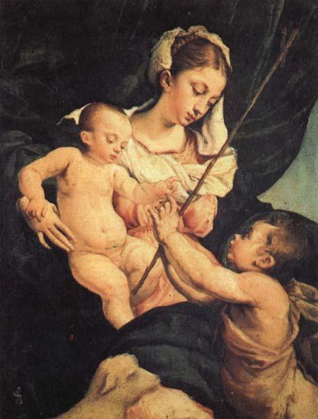 Jacopo Bassano Madonna and Child with St.John as a Child oil painting image